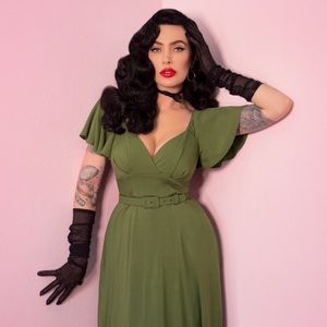 Olive babydoll dress vixen small